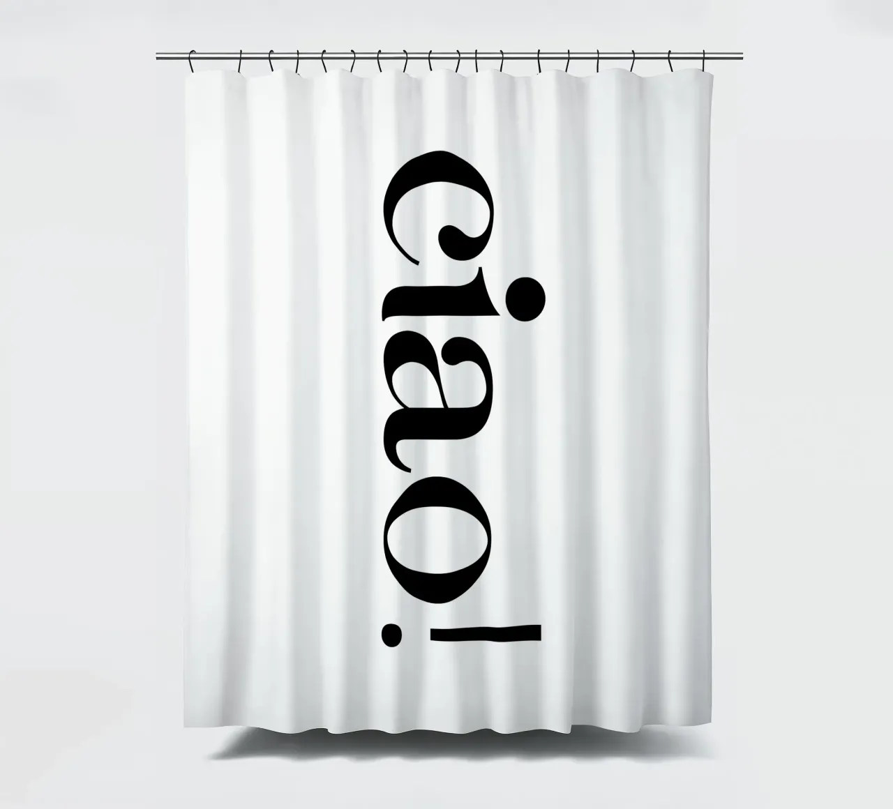 Ciao Simple Minimalist Elegant Typography shower curtain by YV TYPOGRAPHY