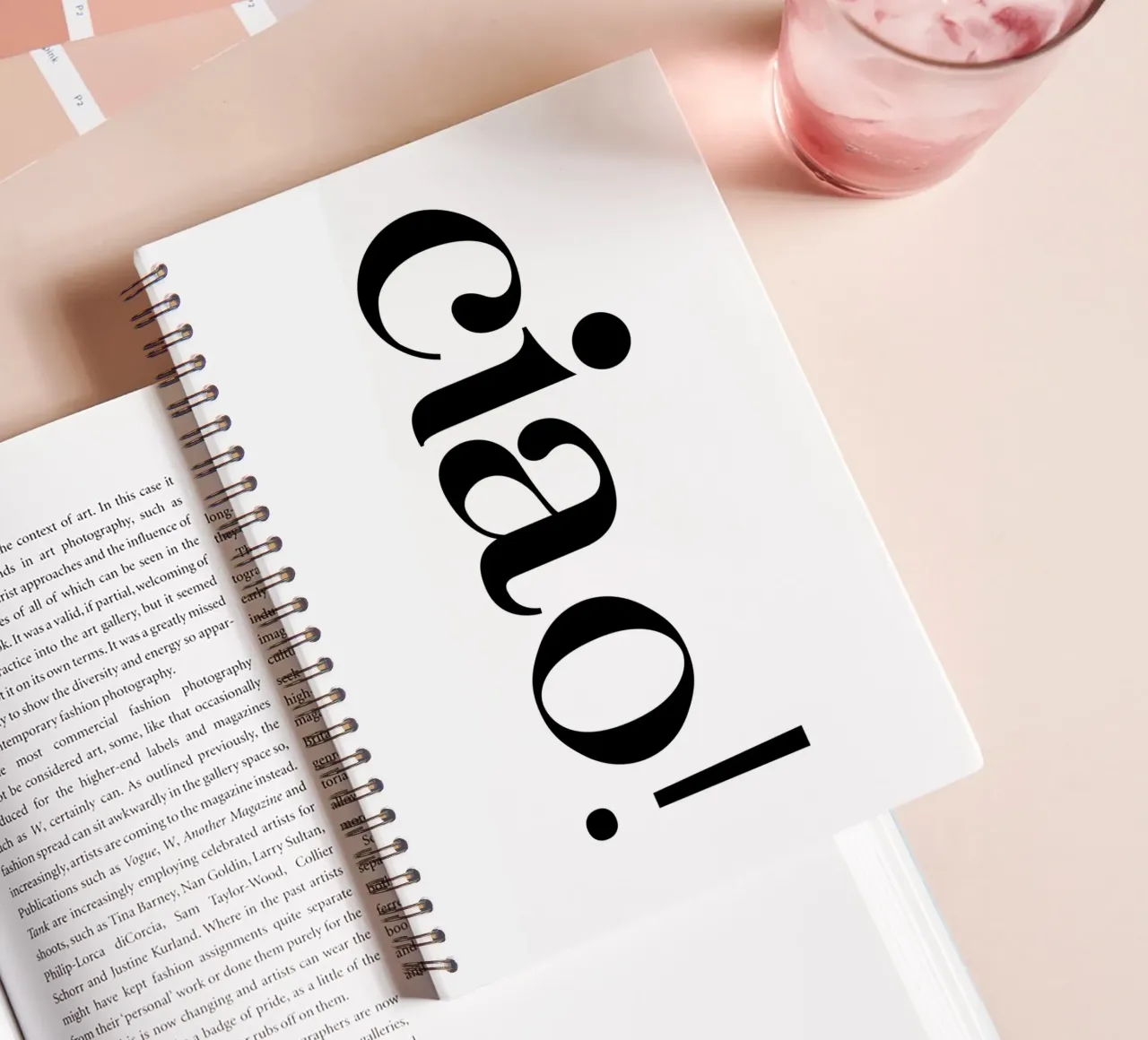 Ciao Einfache, minimalistische, elegante Typografie Ringbuch von YV TYPOGRAPHY