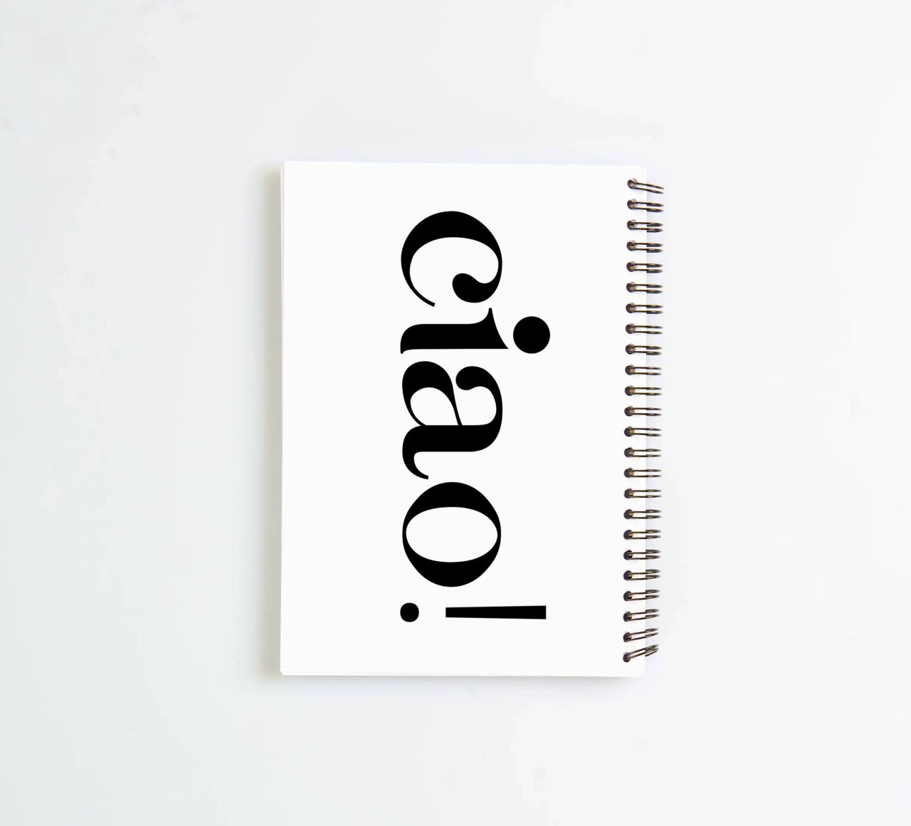 Ciao Simple Minimalist Elegant Typography spiral notebook by YV TYPOGRAPHY