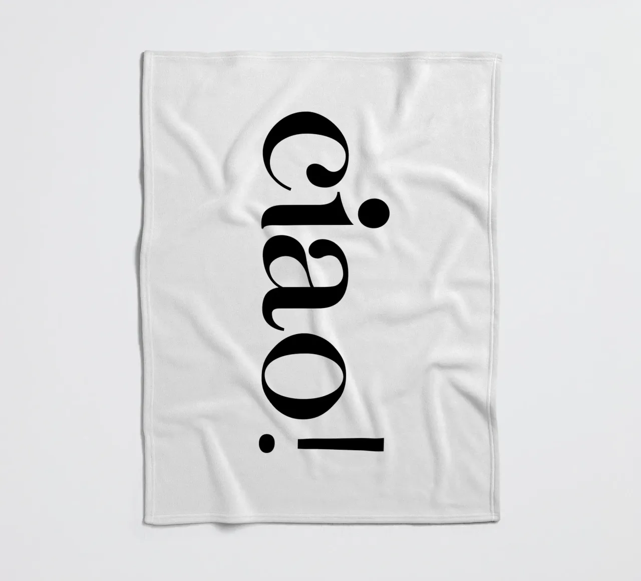 Ciao Simple Minimalist Elegant Typography fleece blanket by YV TYPOGRAPHY