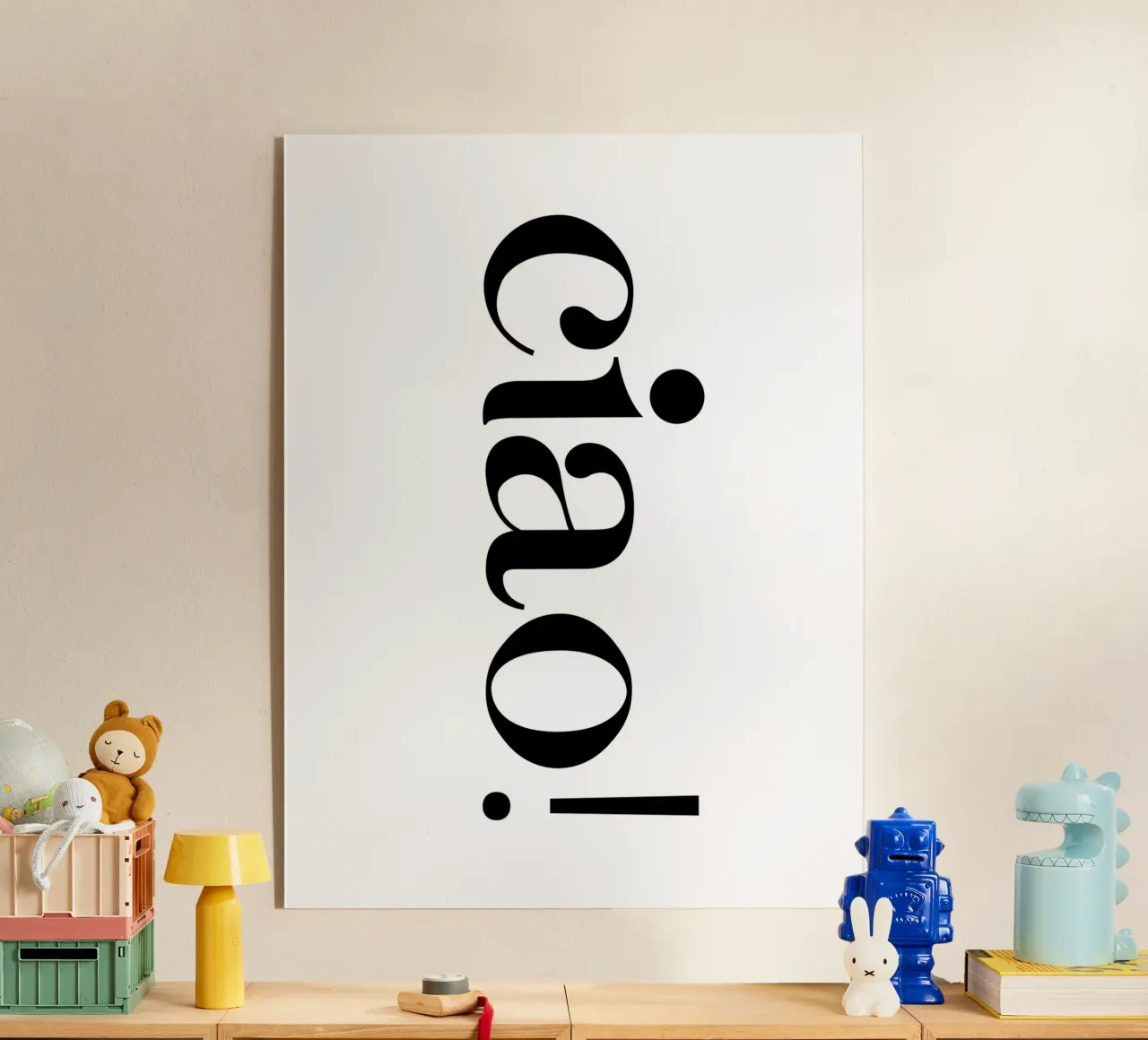 Ciao Semplice tipografia minimalista ed elegante plexiglass da YV TYPOGRAPHY