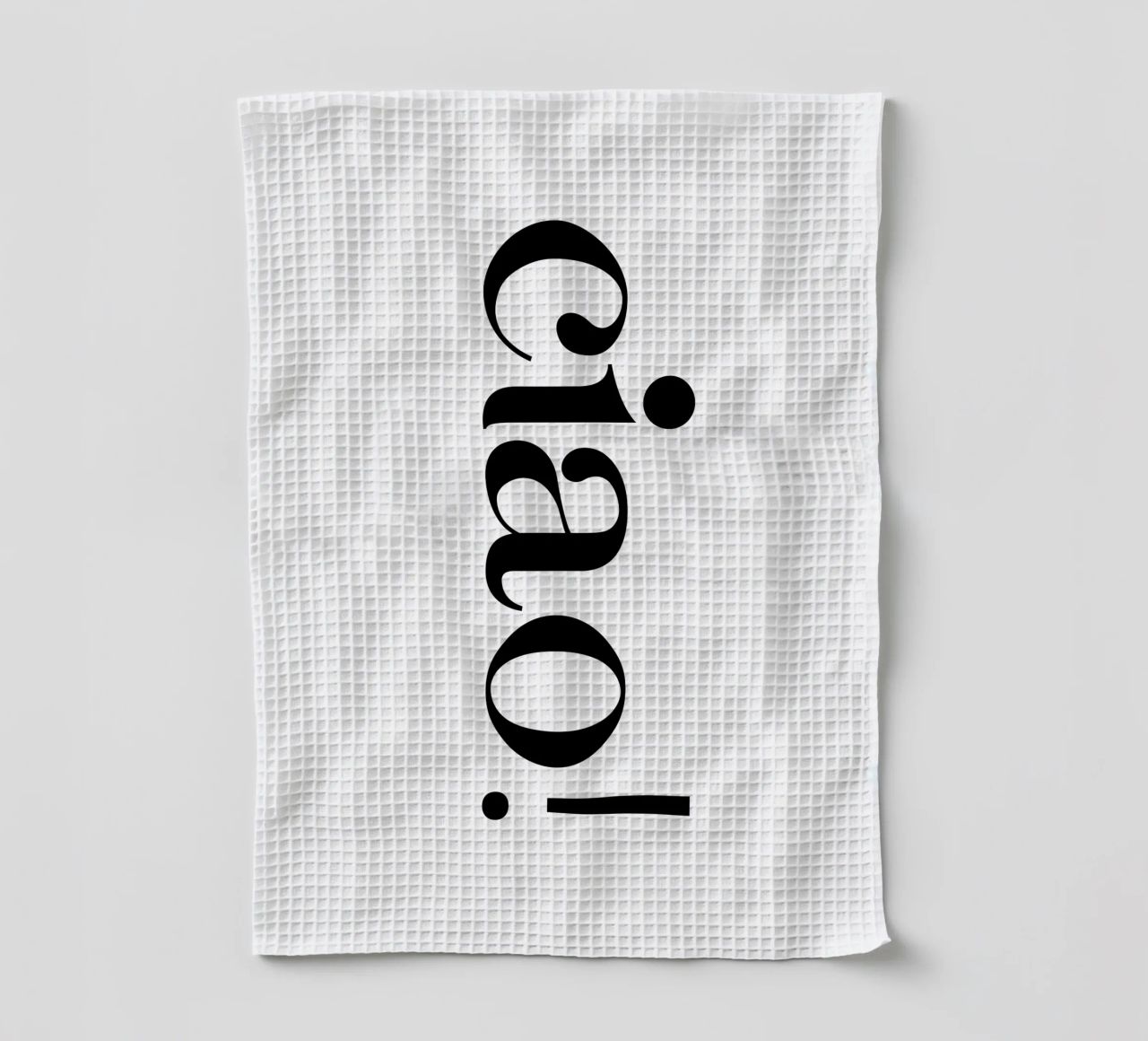 Ciao Simple Minimalist Elegant Typography tea towel by YV TYPOGRAPHY