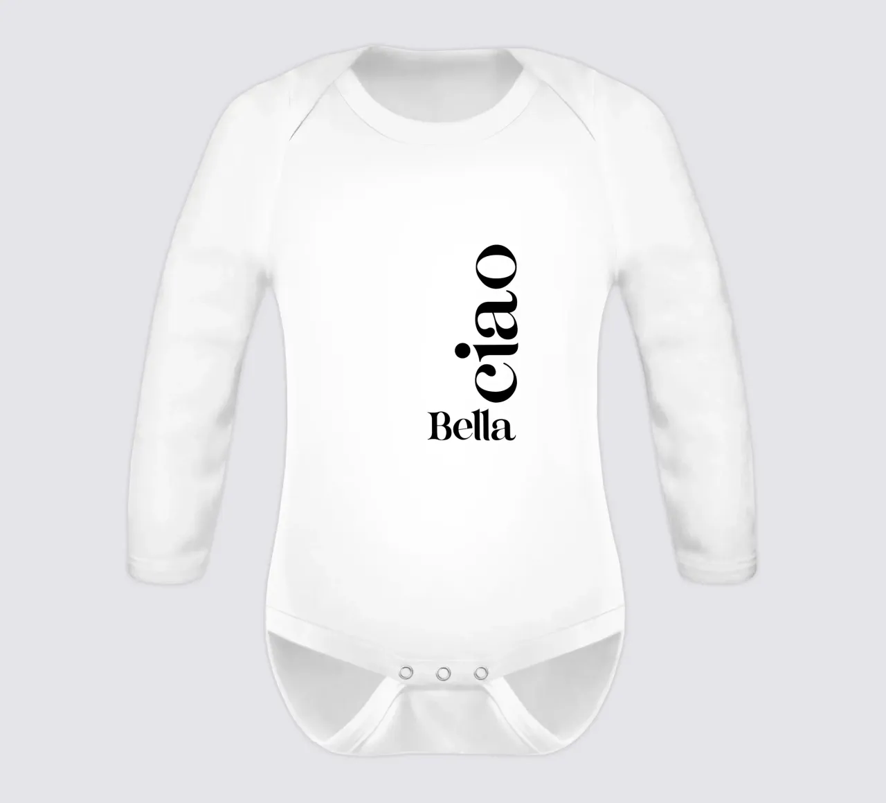 Bella Ciao Tipografia semplice moderna e minimalista body neonato maniche lunghe da YV TYPOGRAPHY