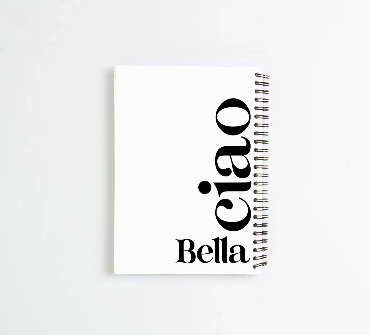 Bella Ciao Simple Modern Minimalist Typography spiral notebook by YV TYPOGRAPHY