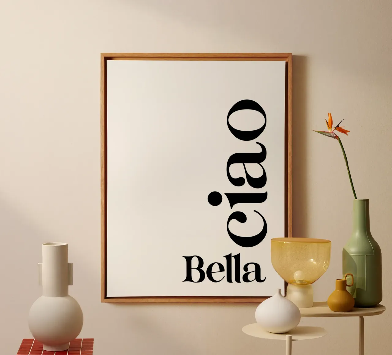 Bella Ciao Einfache, moderne, minimalistische Typografie Leinwand von YV TYPOGRAPHY