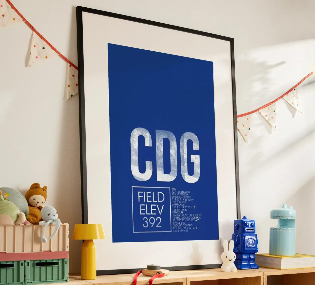 CDG Paris poster met houten frame van 08left