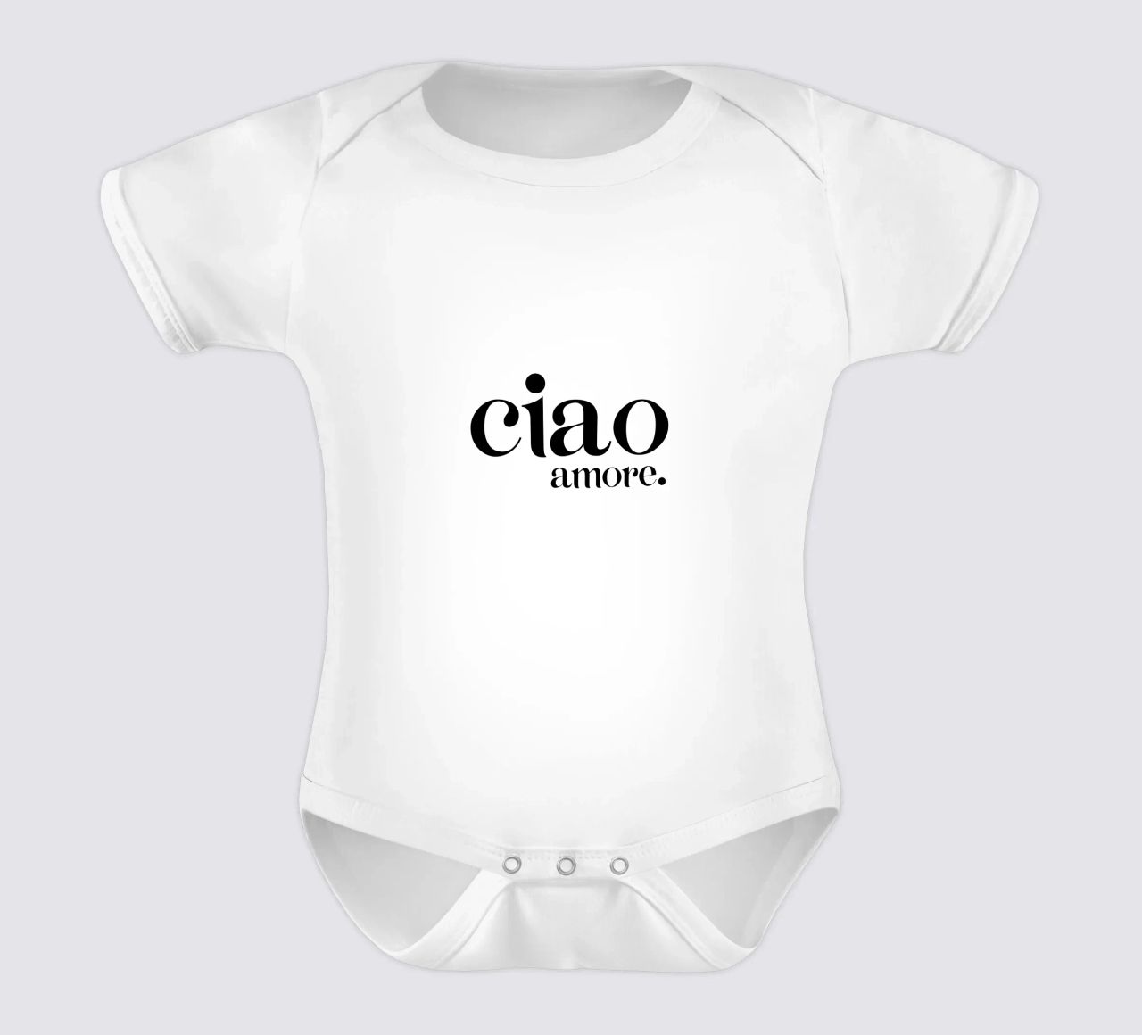 Ciao Amore Tipografia semplice moderna e minimalista body neonato maniche corte da YV TYPOGRAPHY