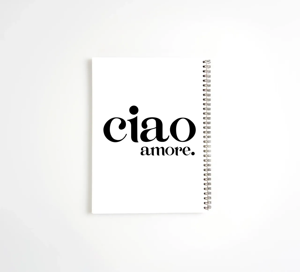 Ciao Amore Simple Modern Minimalist Typography spiral notebook by YV TYPOGRAPHY