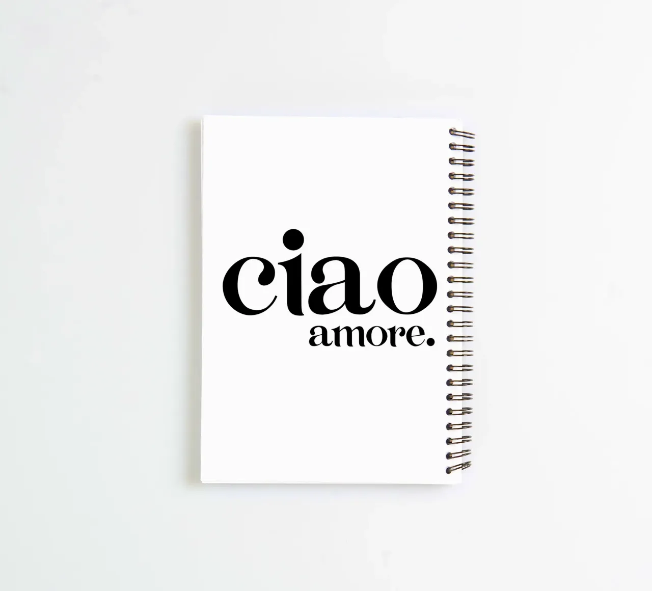 Ciao Amore Simple Modern Minimalist Typography spiral notebook by YV TYPOGRAPHY