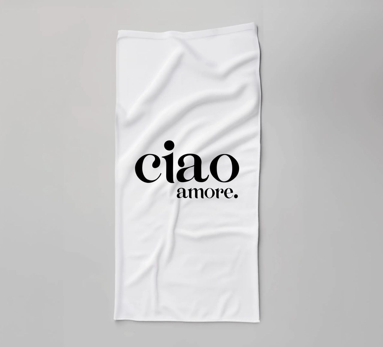 Ciao Amore Simple Modern Minimalist Typography towel by YV TYPOGRAPHY
