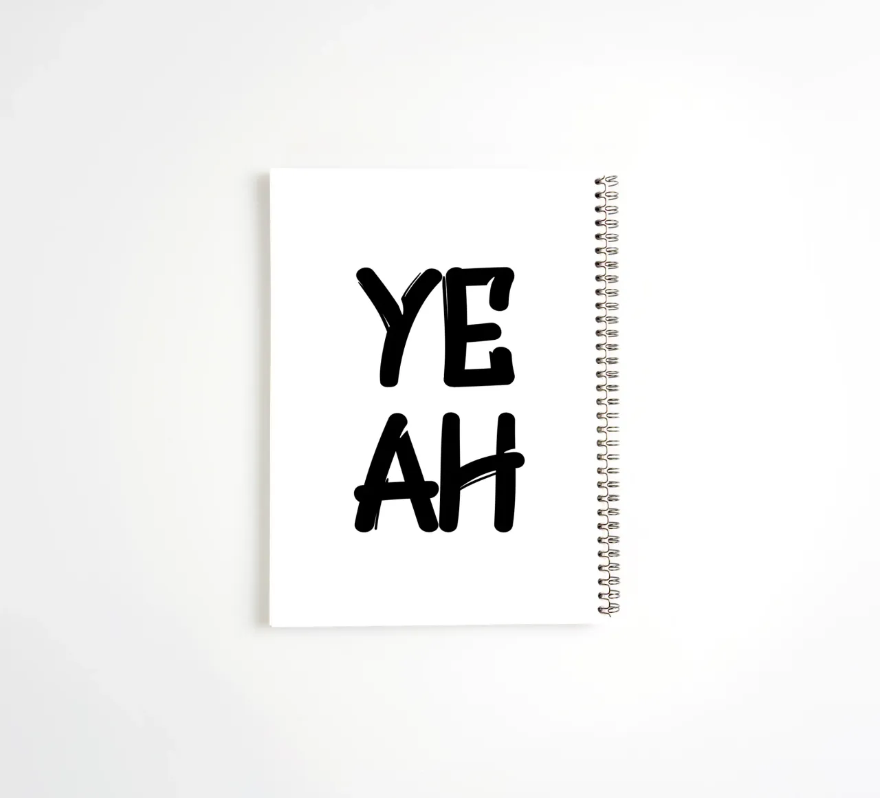 Ye Ah Simple Modern Minimalist Typography spiral notebook by YV TYPOGRAPHY