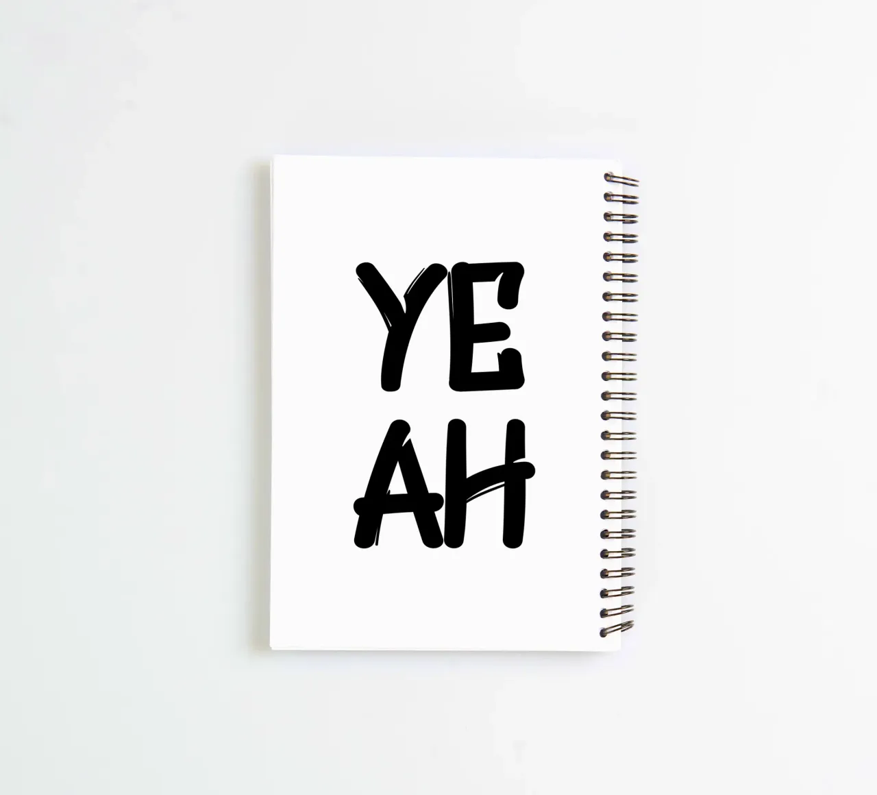 Ye Ah Simple Modern Minimalist Typography spiral notebook by YV TYPOGRAPHY