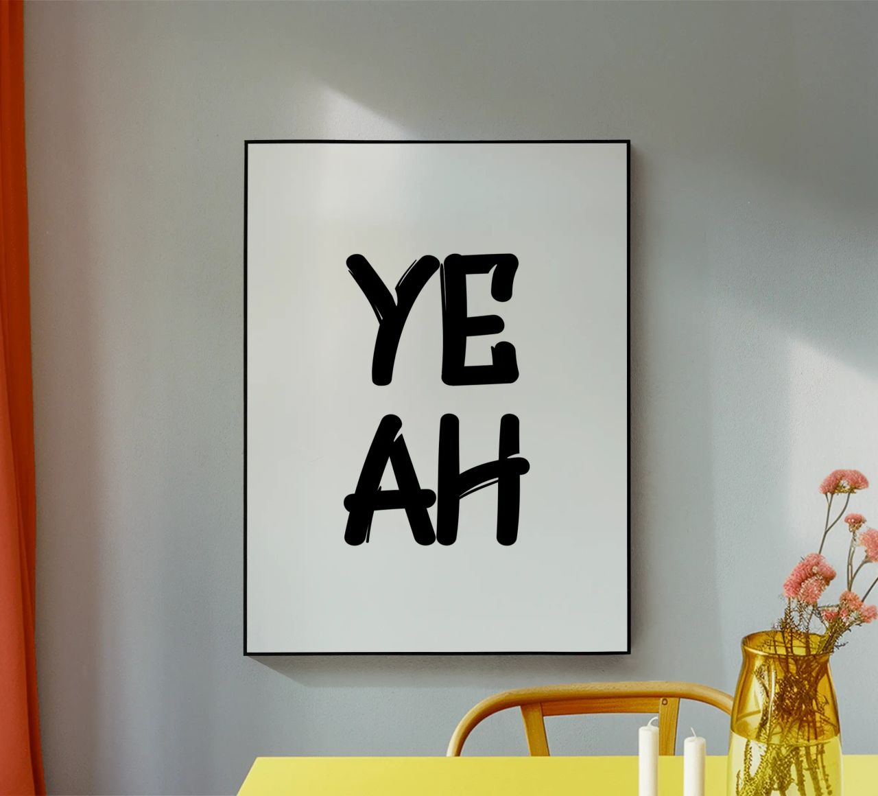 Ye Ah Semplice tipografia moderna e minimalista plexiglass da YV TYPOGRAPHY