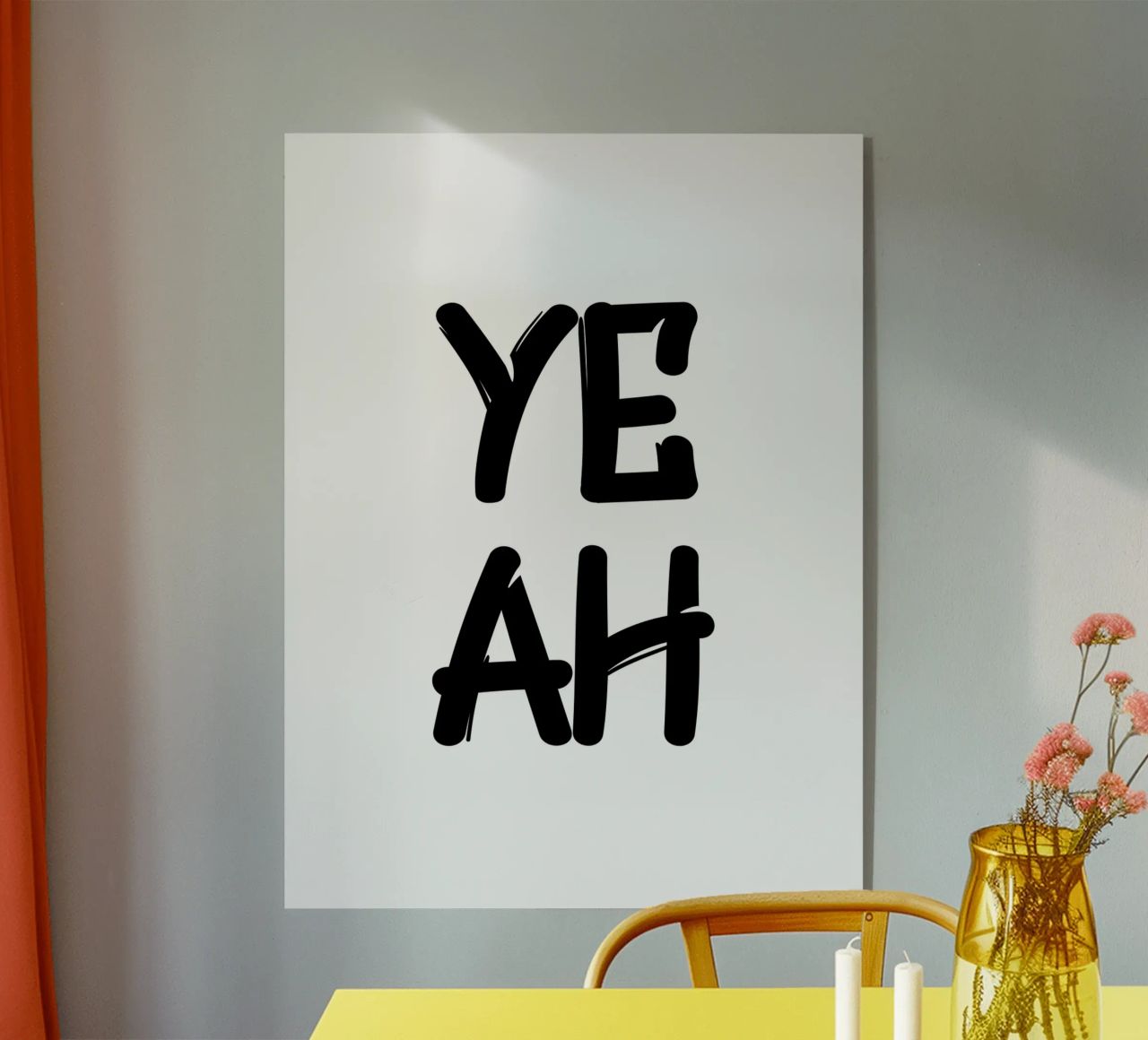 Ye Ah Semplice tipografia moderna e minimalista plexiglass da YV TYPOGRAPHY
