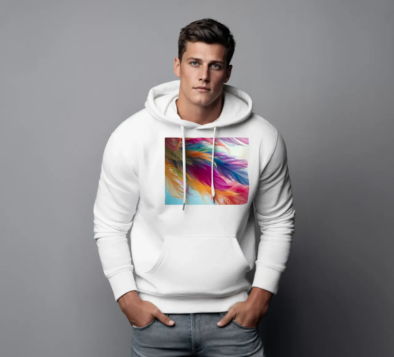 Le piume vibranti mostrano un arcobaleno di colori felpa con cappuccio da DesignDoodle