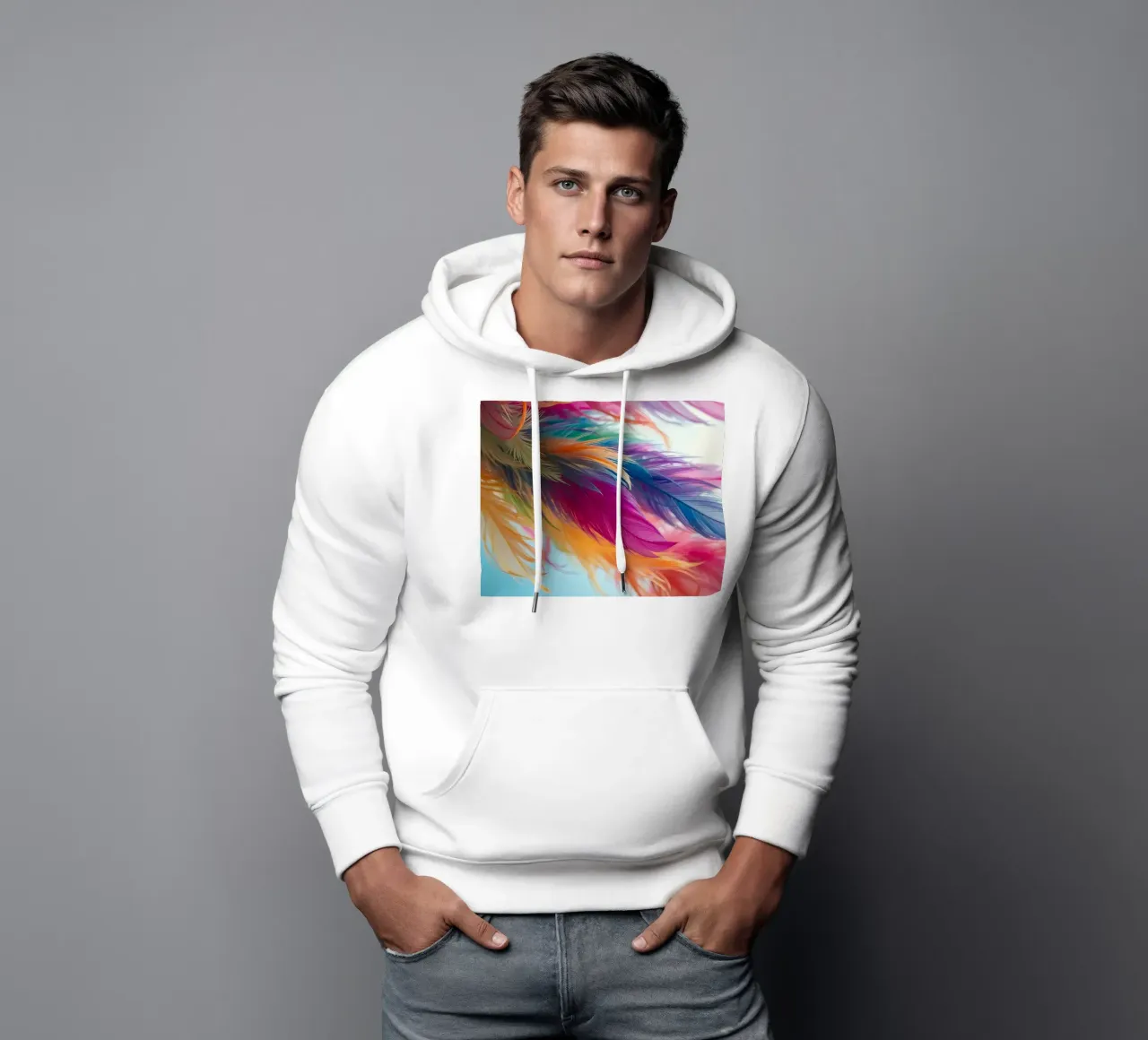 Le piume vibranti mostrano un arcobaleno di colori felpa con cappuccio da DesignDoodle