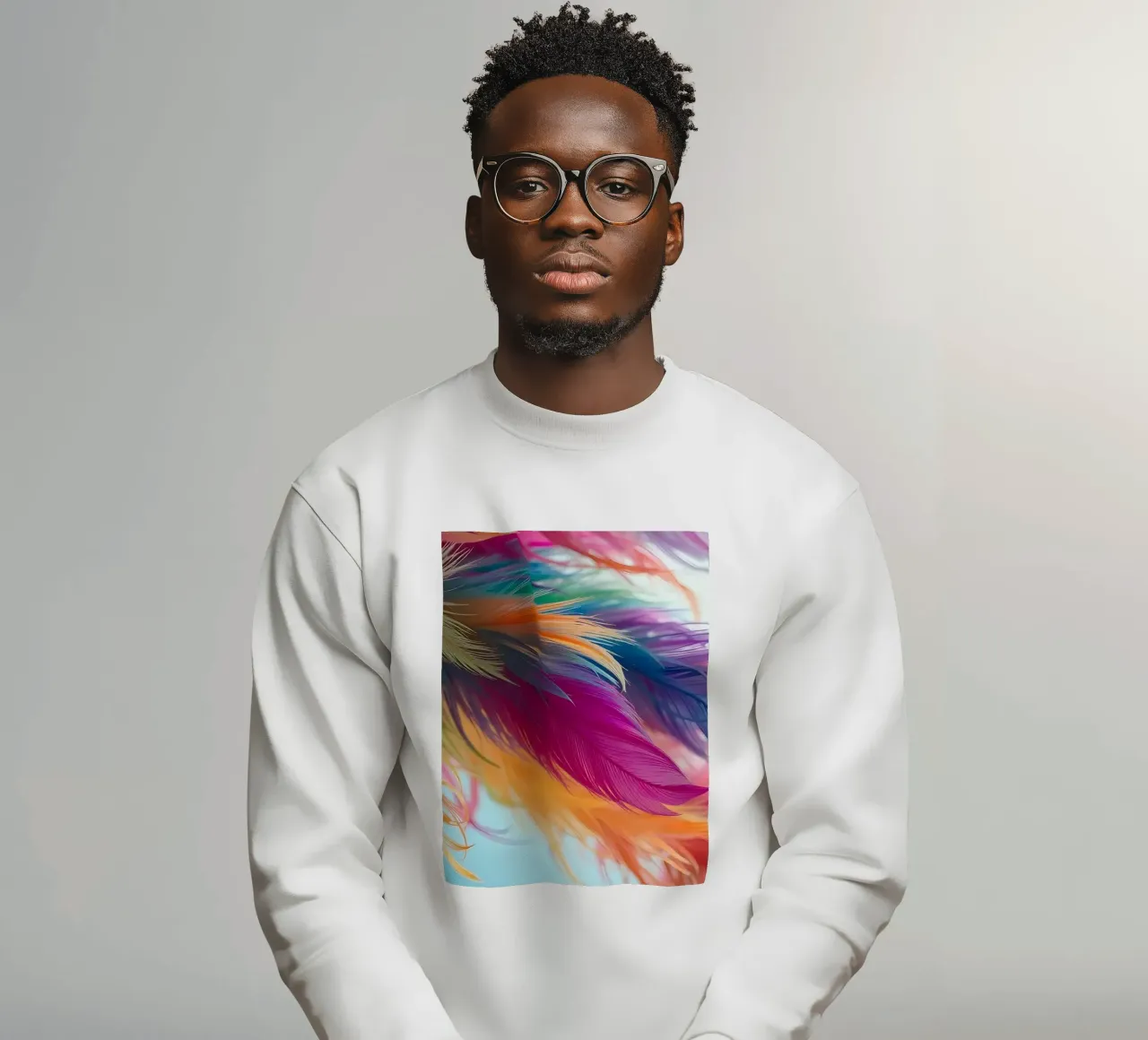 Le piume vibranti mostrano un arcobaleno di colori felpa da DesignDoodle