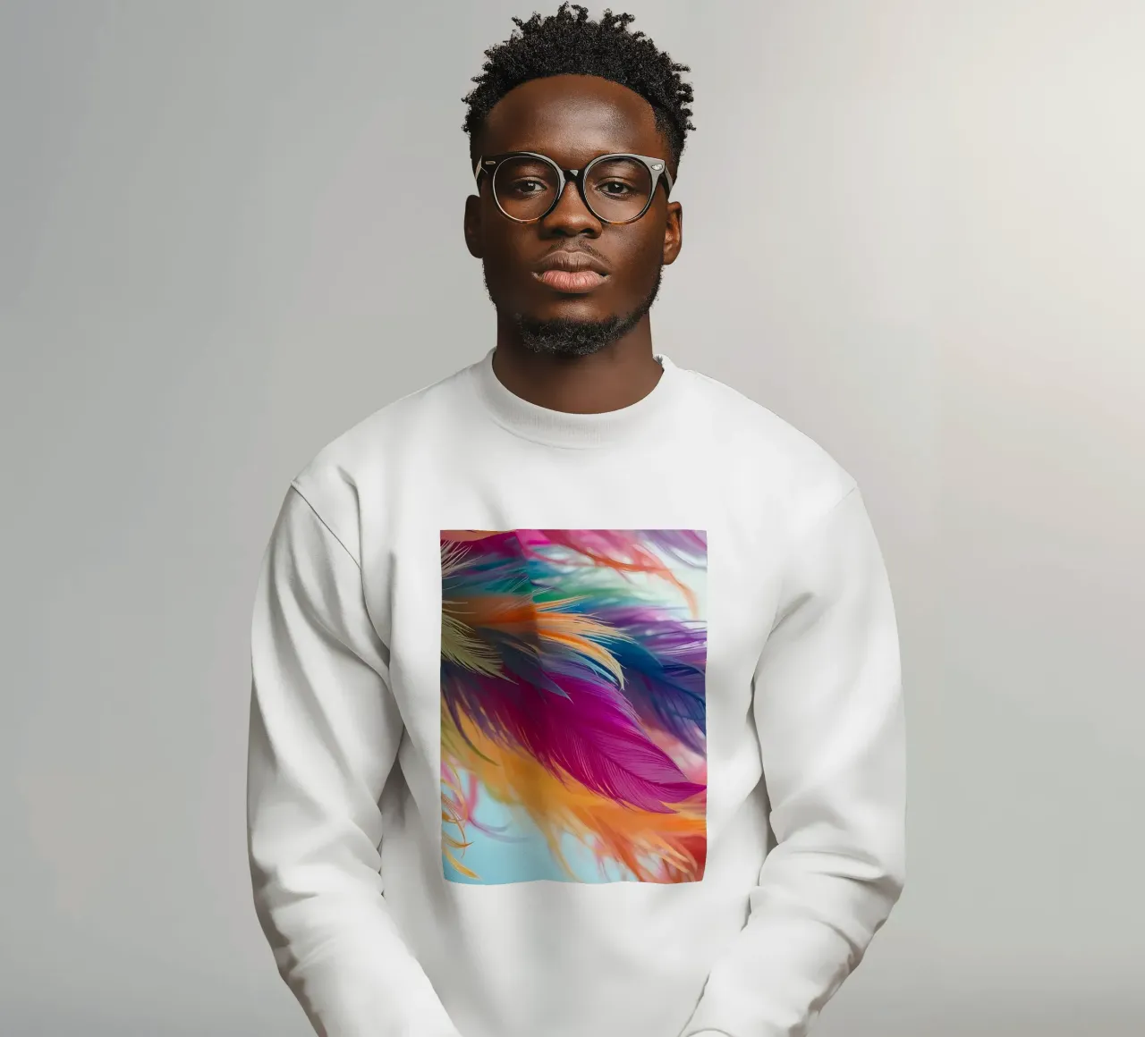 Le piume vibranti mostrano un arcobaleno di colori felpa da DesignDoodle