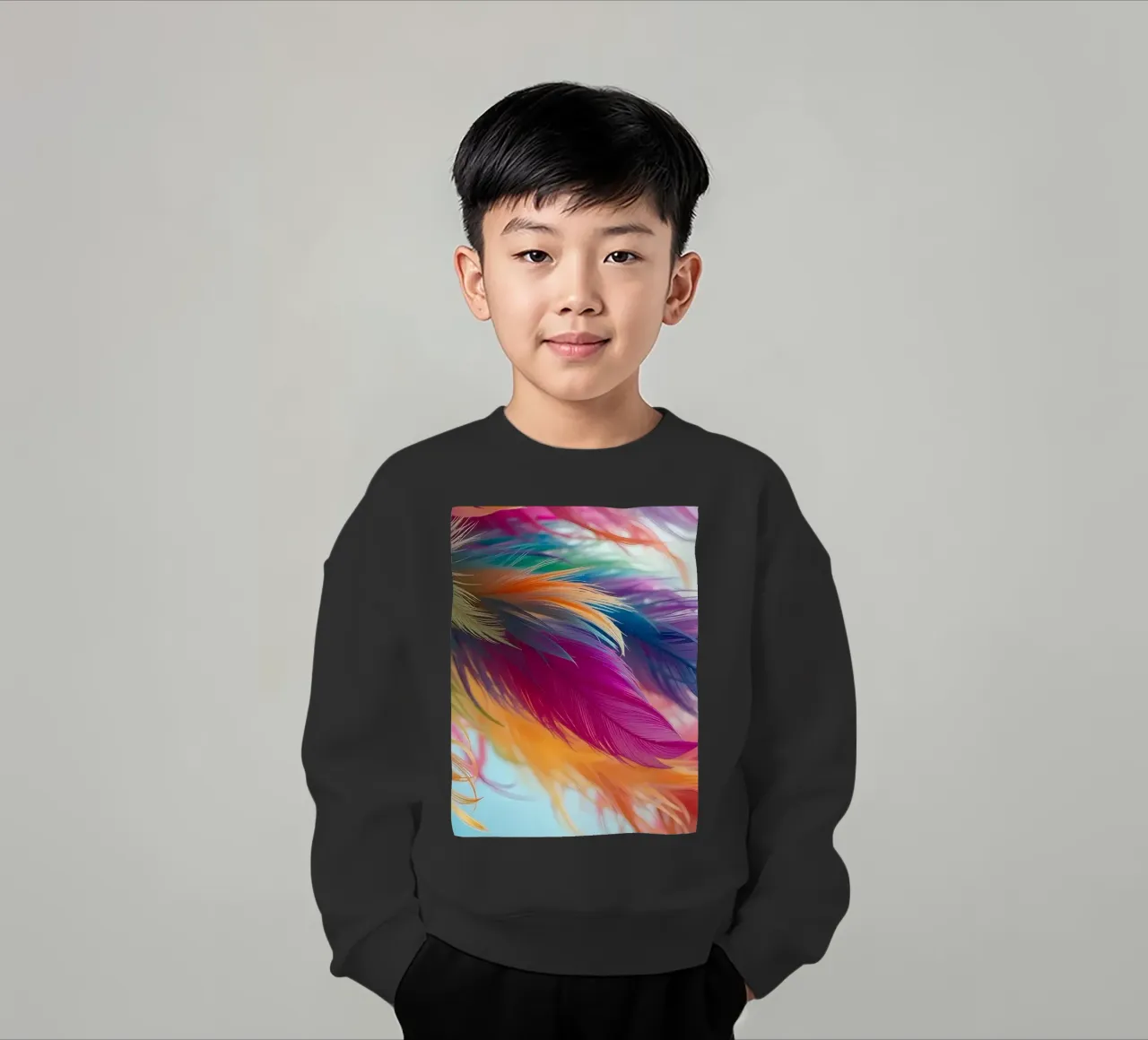 Le piume vibranti mostrano un arcobaleno di colori felpa bambino da DesignDoodle