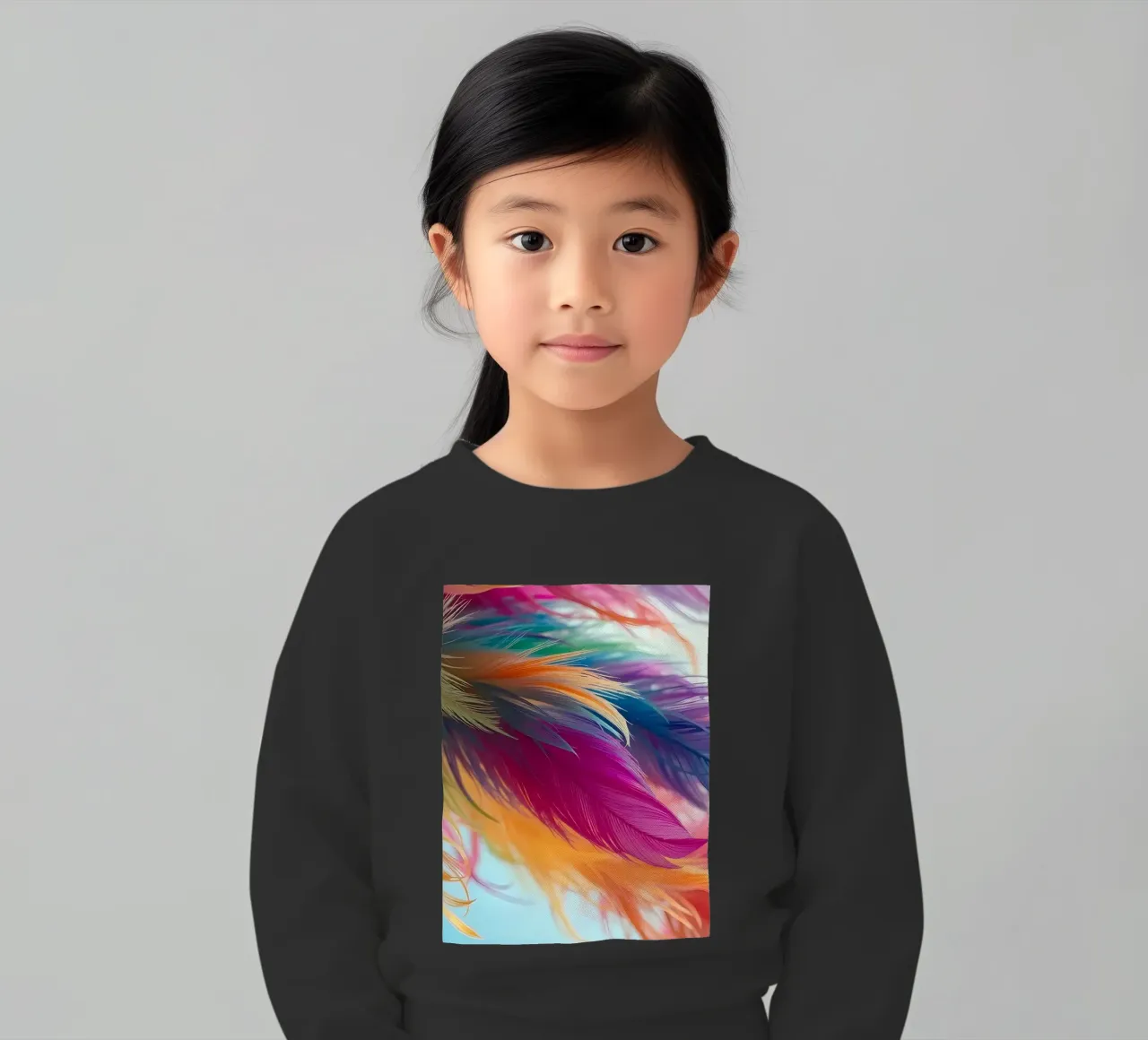 Le piume vibranti mostrano un arcobaleno di colori felpa bambino da DesignDoodle