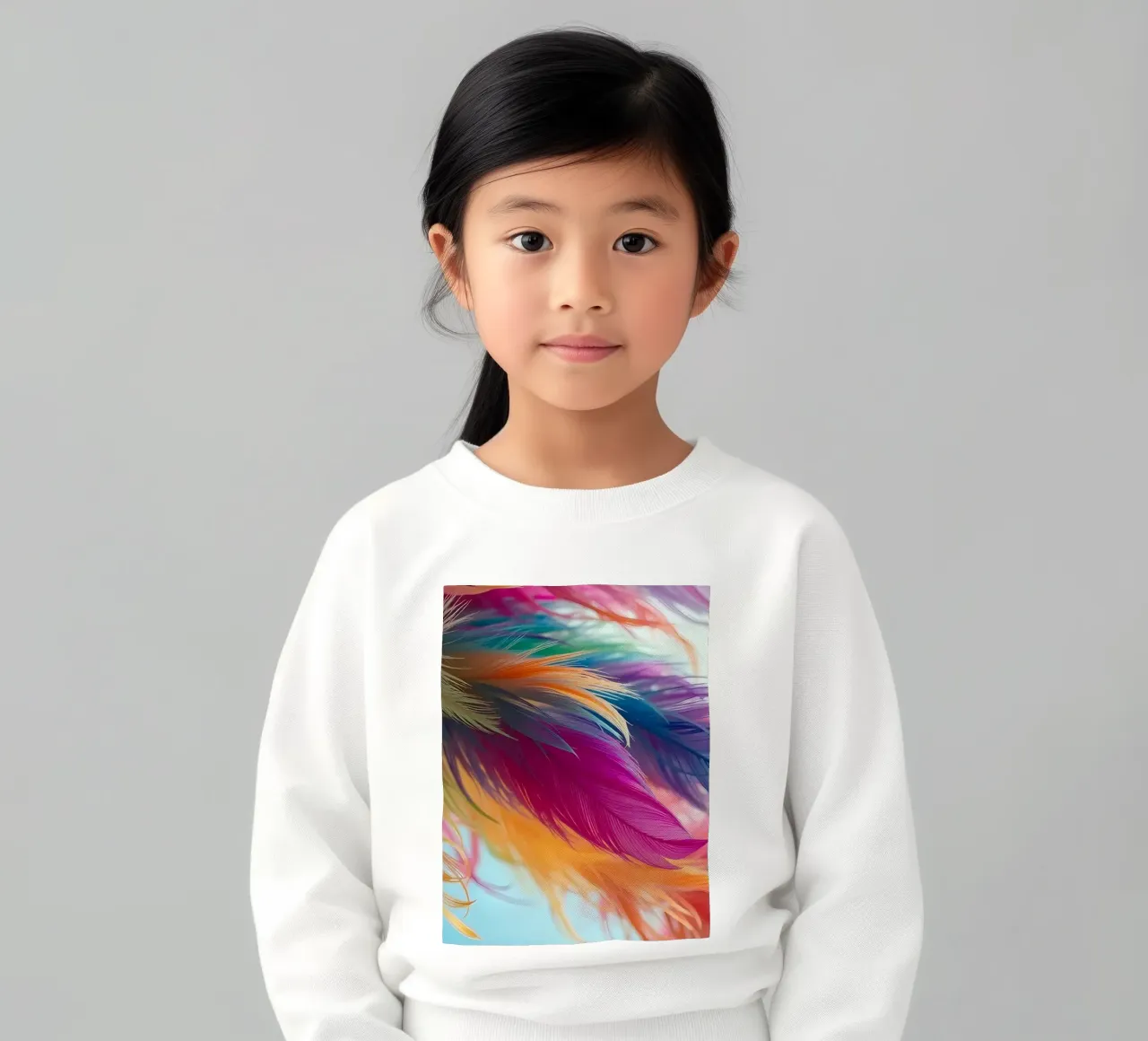 Le piume vibranti mostrano un arcobaleno di colori felpa bambino da DesignDoodle