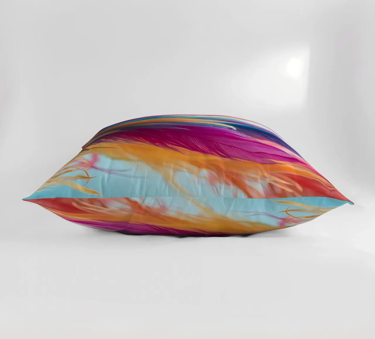 Vibrant feathers display a rainbow of colors cuscino da DesignDoodle