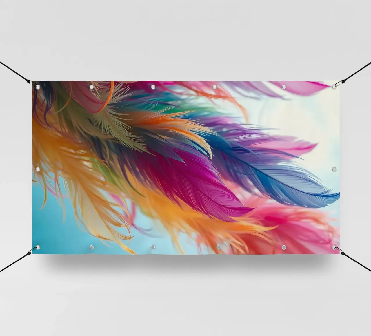 Le piume vibranti mostrano un arcobaleno di colori telo in pvc da DesignDoodle