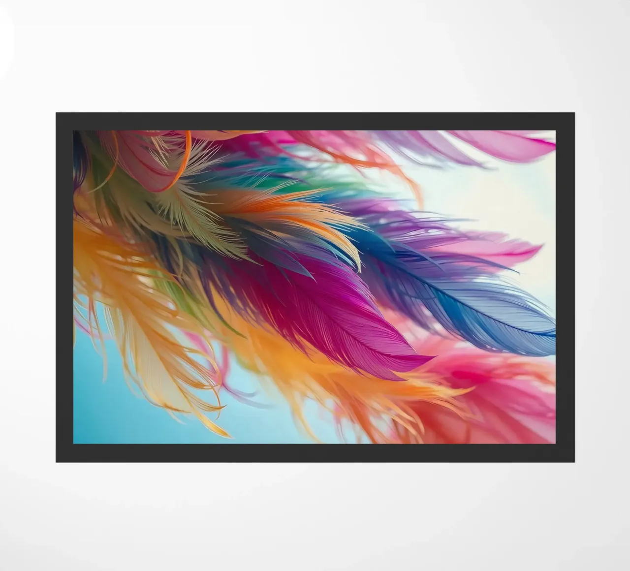 Le piume vibranti mostrano un arcobaleno di colori zerbino da DesignDoodle