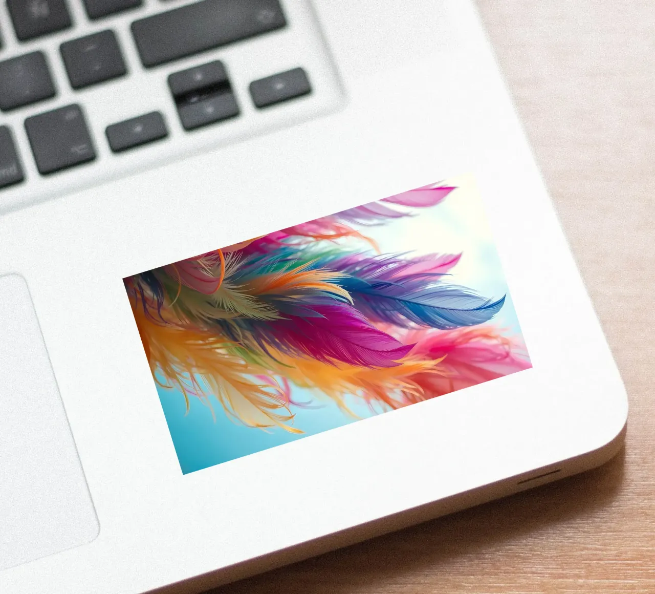 Vibrant feathers display a rainbow of colors adesivo da DesignDoodle