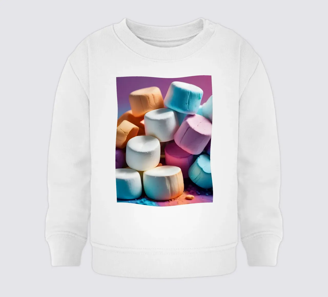 Marshmallow colorati impilati in modo giocoso felpa neonato da DesignDoodle