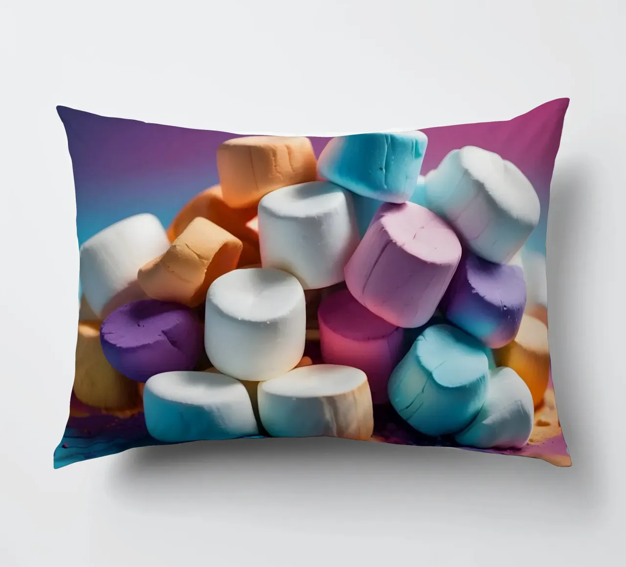 Marshmallow colorati impilati in modo giocoso cuscino da DesignDoodle