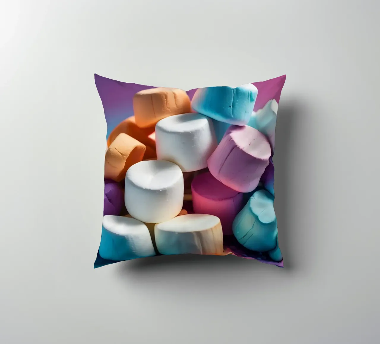 Marshmallow colorati impilati in modo giocoso cuscino da DesignDoodle