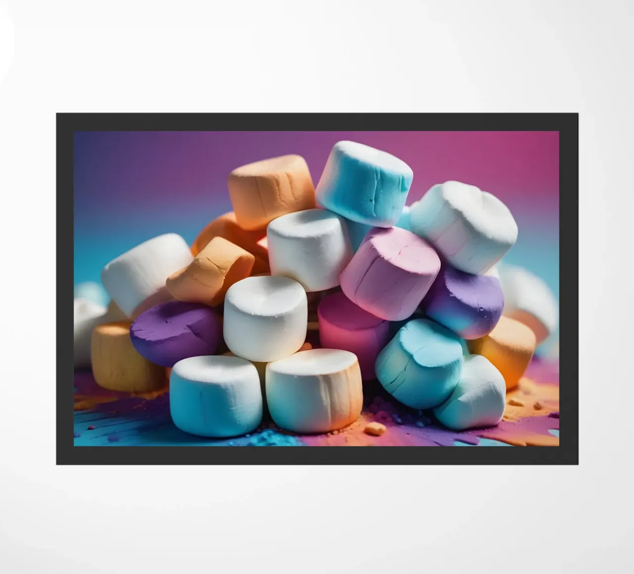 Marshmallow colorati impilati in modo giocoso zerbino da DesignDoodle