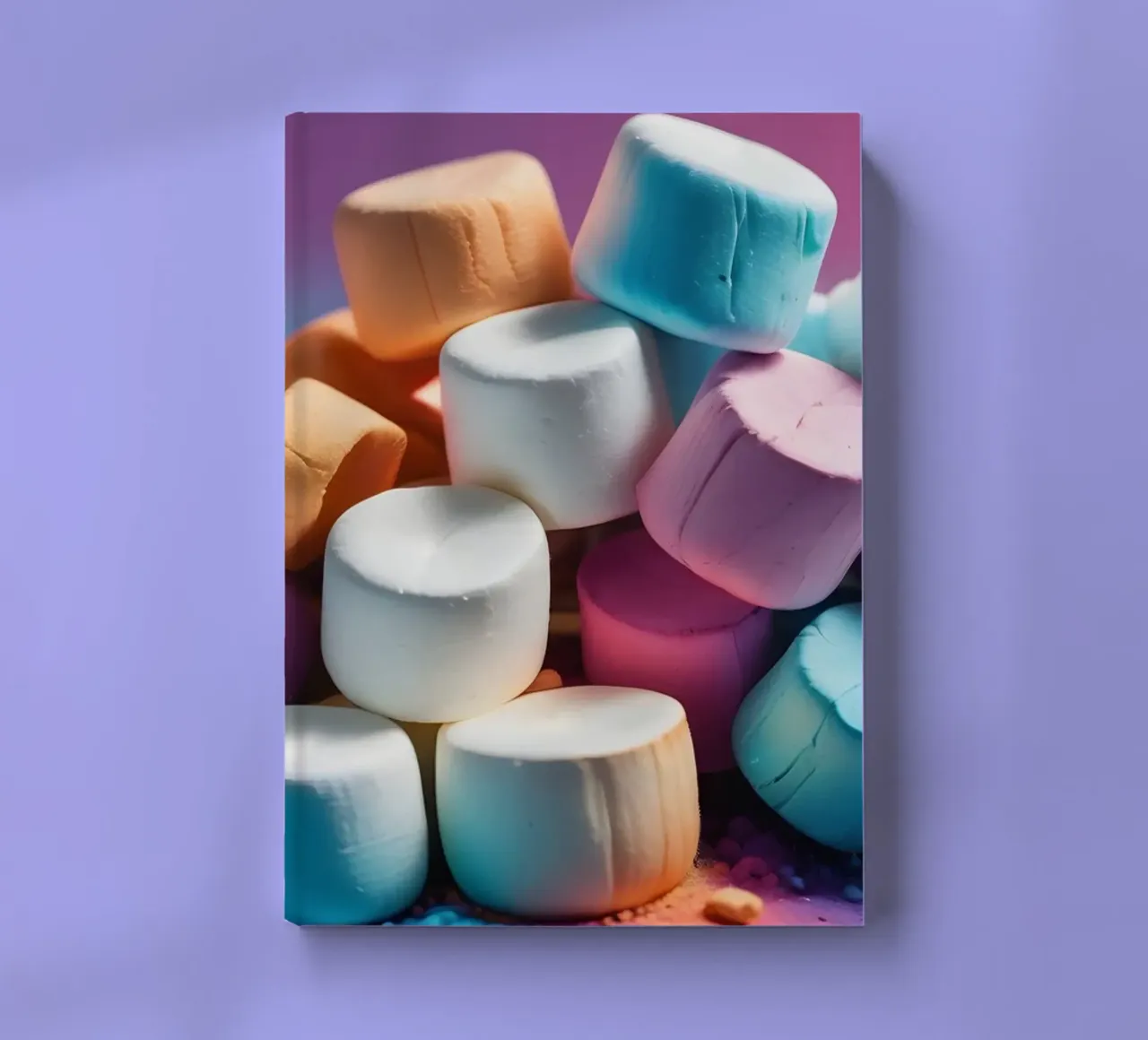 Colorful marshmallows stacked playfully notebook by DesignDoodle