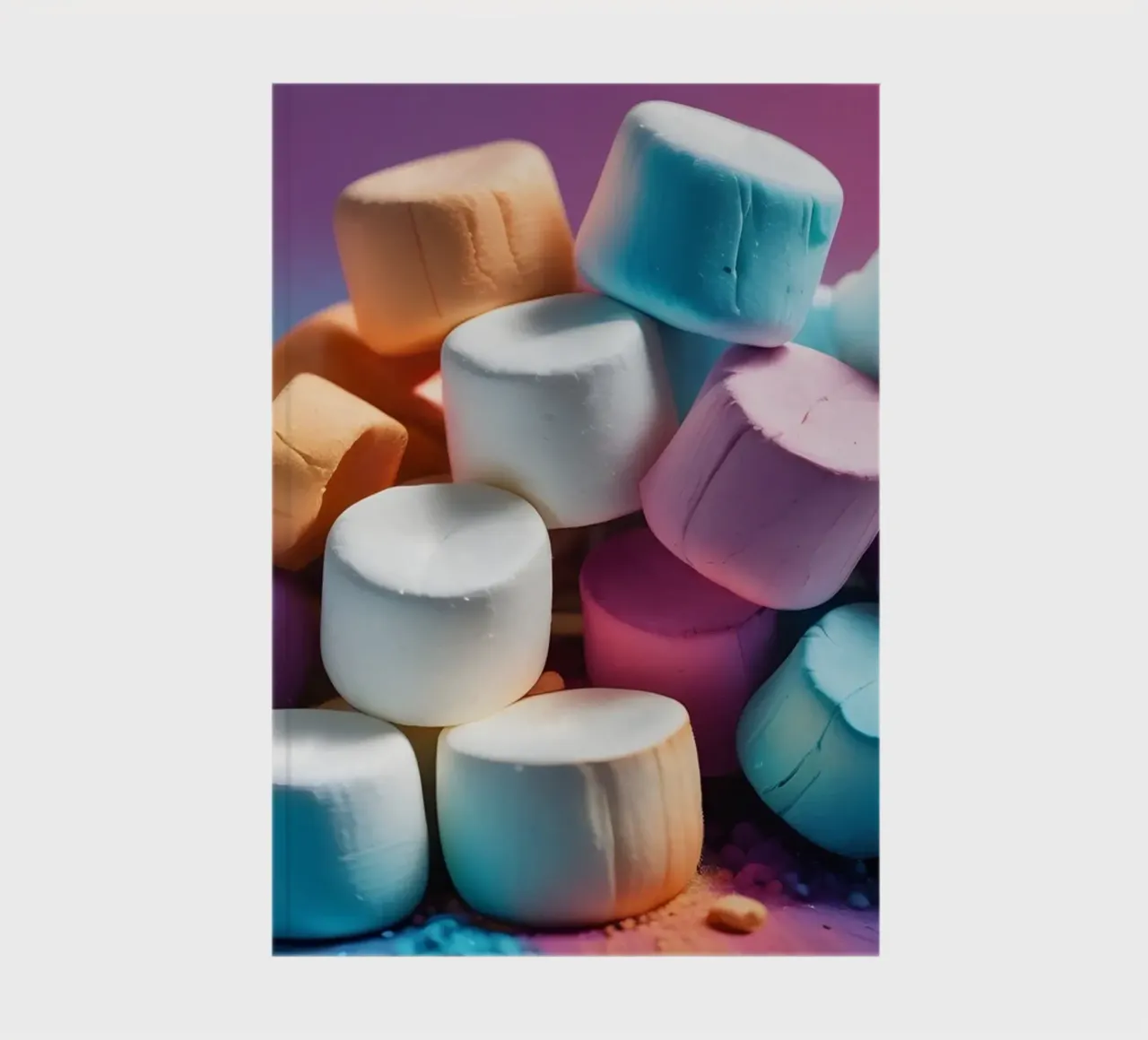 Colorful marshmallows stacked playfully notebook by DesignDoodle
