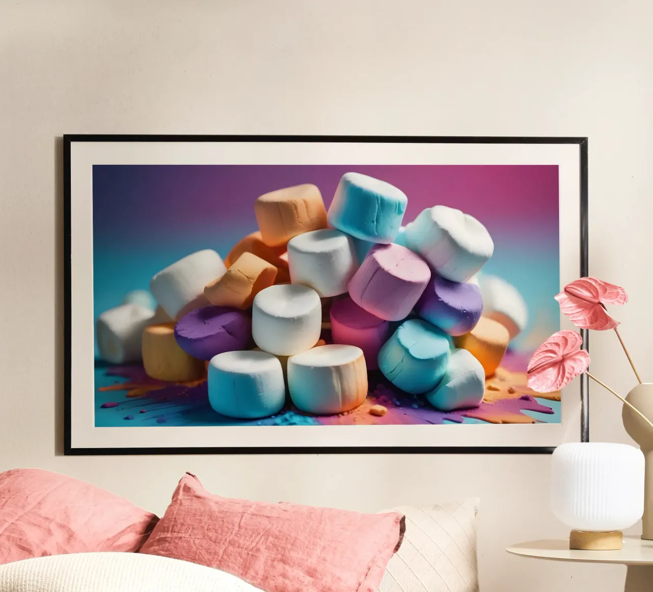 Marshmallow colorati impilati in modo giocoso carta hahnemühle da DesignDoodle