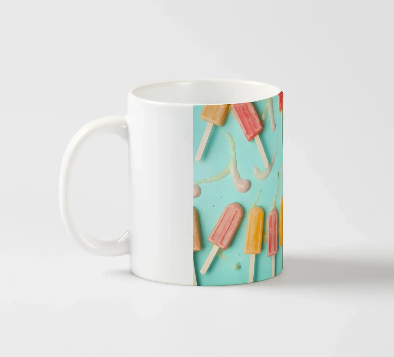 Colorful frozen pops displayed on a blue surface tazza in ceramica da DesignDoodle