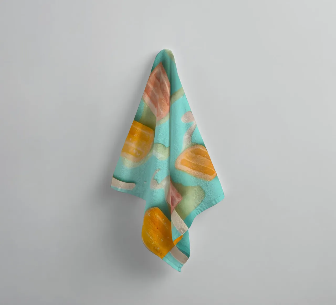 Colorful frozen pops displayed on a blue surface asciugamano da bagno da DesignDoodle