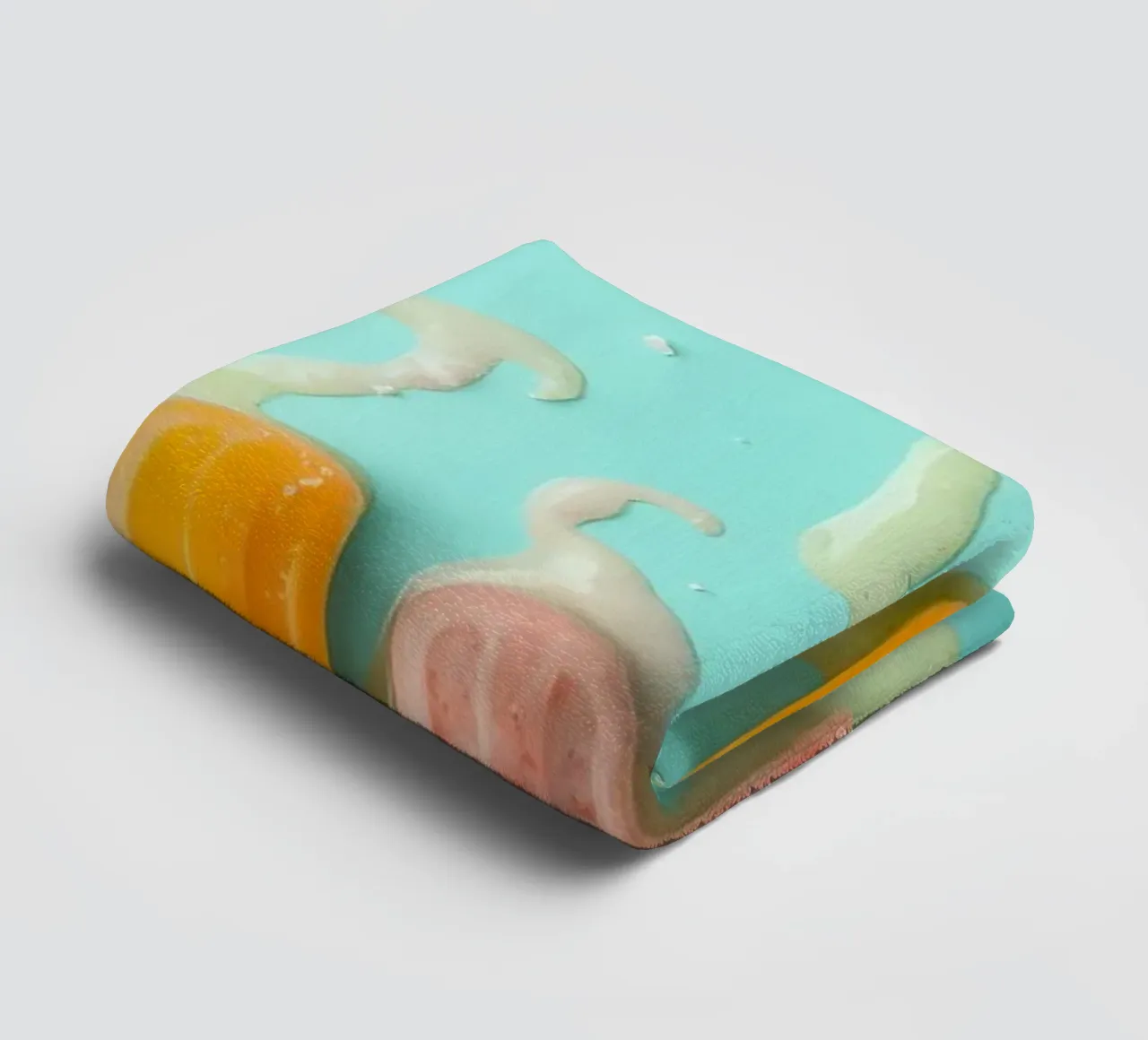 Colorful frozen pops displayed on a blue surface asciugamano da bagno da DesignDoodle