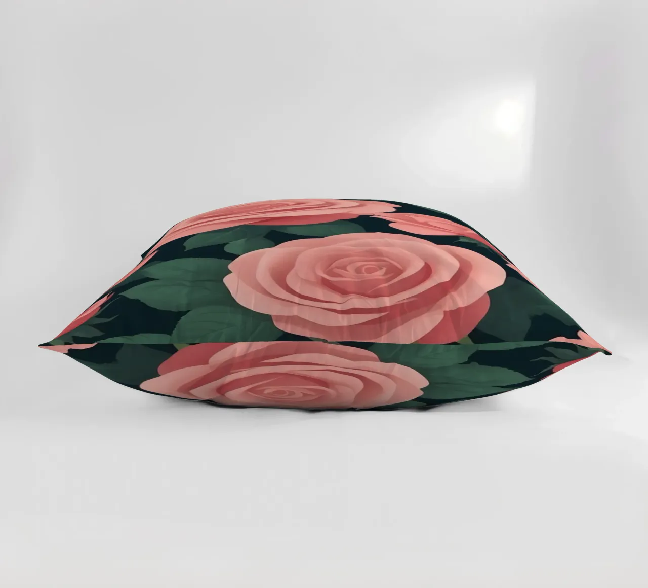 Elegant pink roses on a dark background create a stunning ab decorative cushion by DesignDoodle
