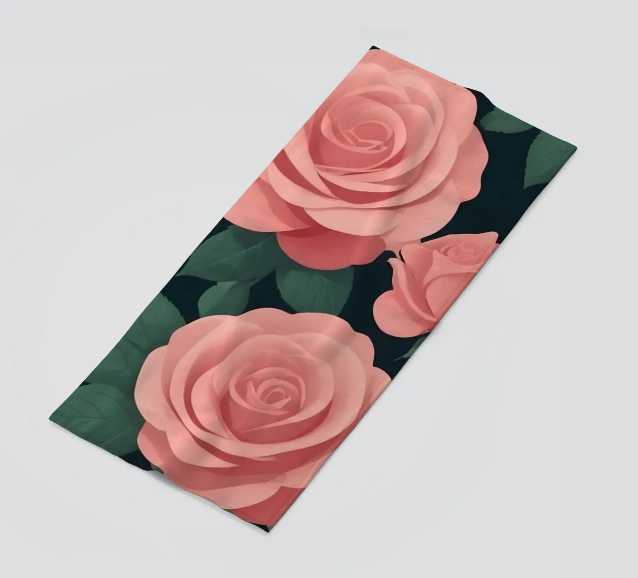 Eleganti rose rosa su sfondo scuro creano un'ambientazione di grande effetto. telo mare da DesignDoodle