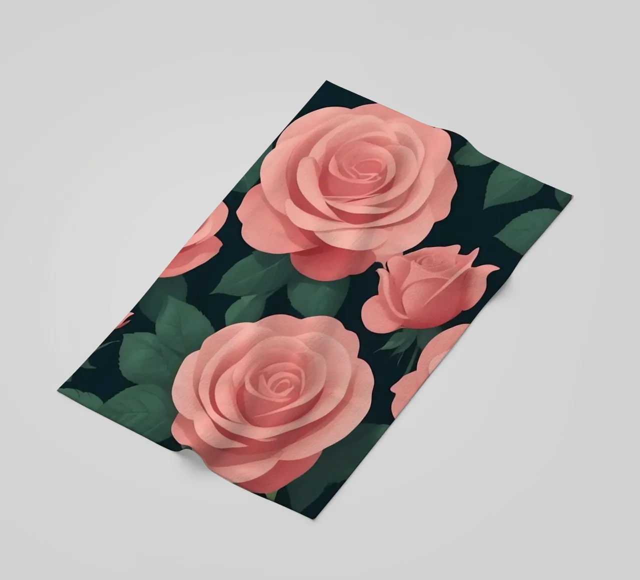 Eleganti rose rosa su sfondo scuro creano un'ambientazione di grande effetto. telo mare da DesignDoodle