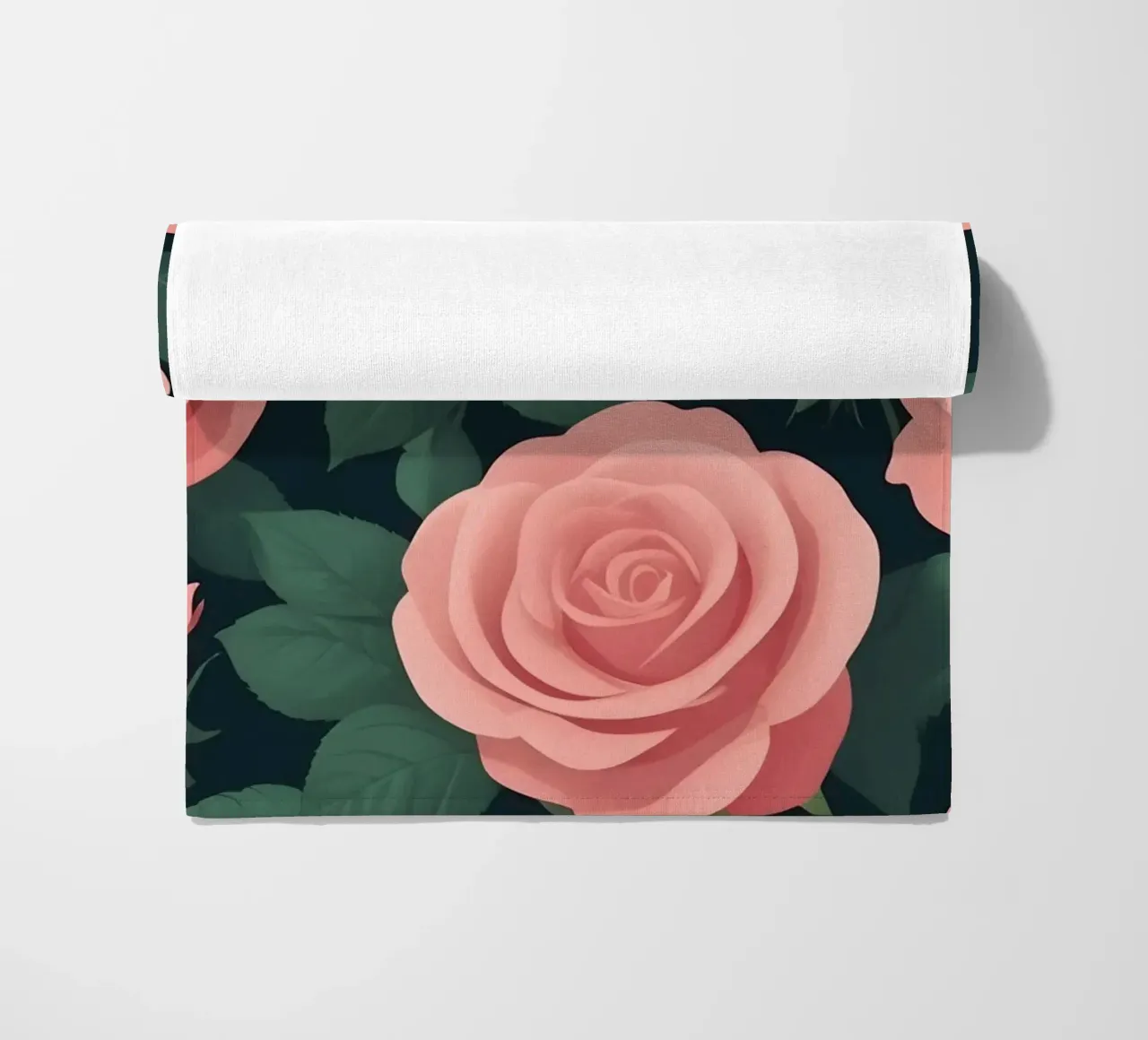 Eleganti rose rosa su sfondo scuro creano un'ambientazione di grande effetto. telo mare da DesignDoodle