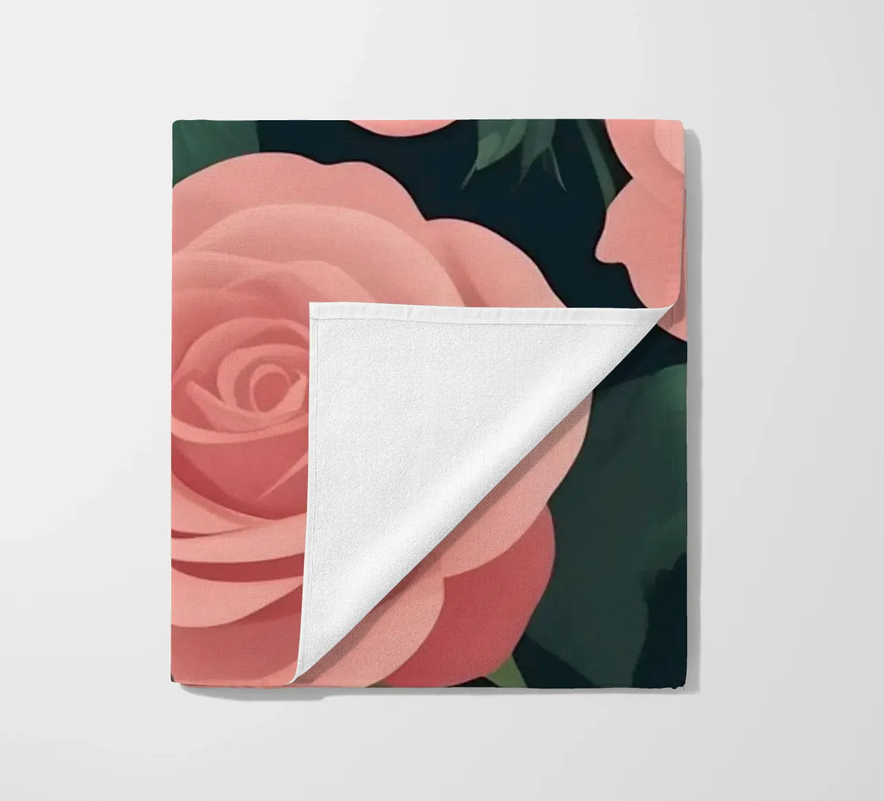 Eleganti rose rosa su sfondo scuro creano un'ambientazione di grande effetto. telo mare da DesignDoodle