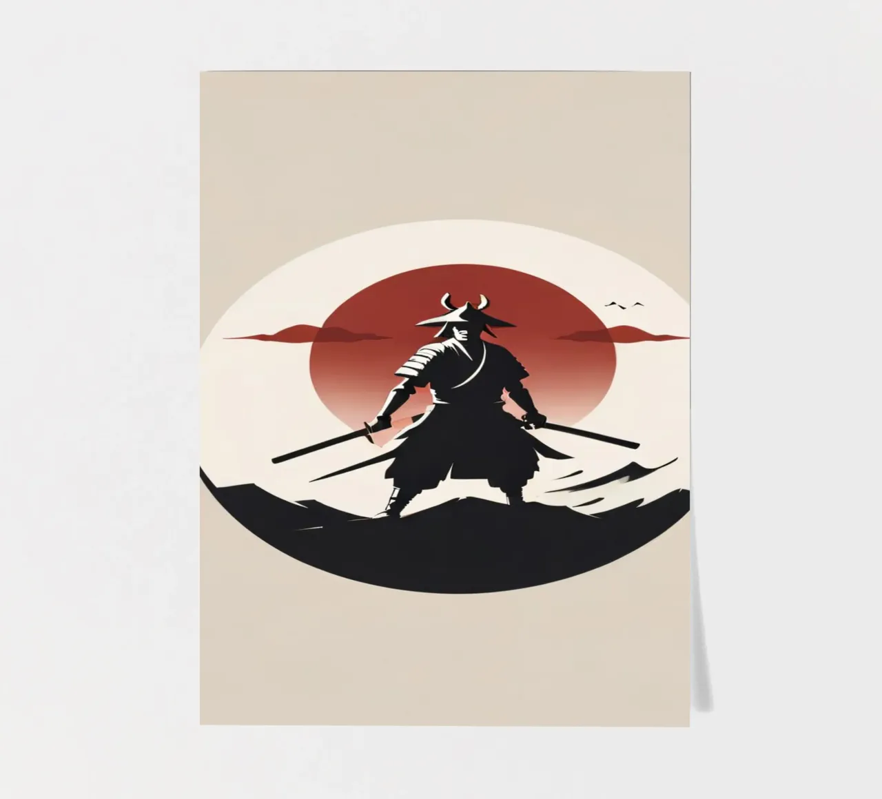 Samurai warrior standing confidently with swords sticker sheet by DesignDoodle