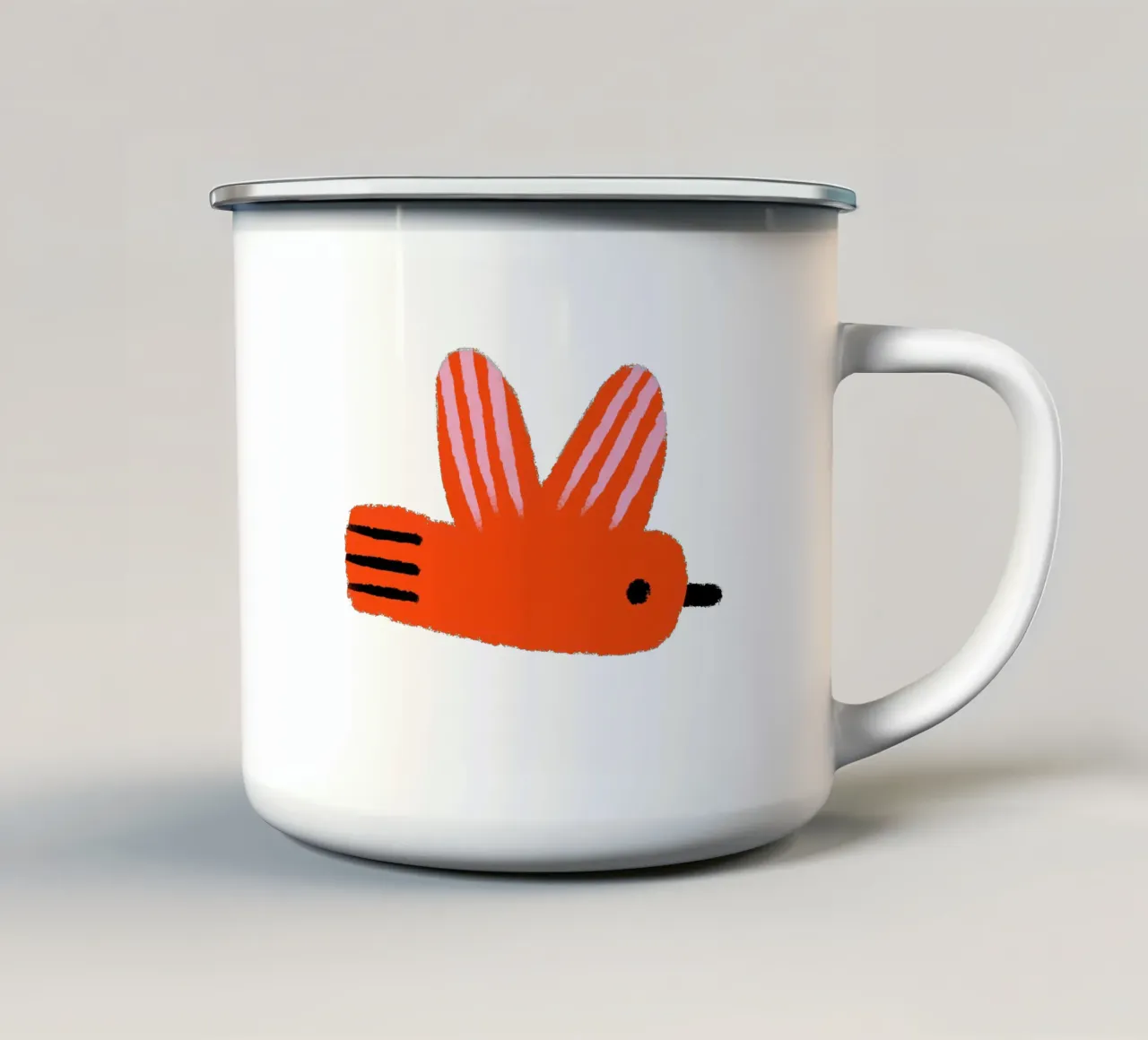 Uccello rosso tazza in smalto da bueronoull