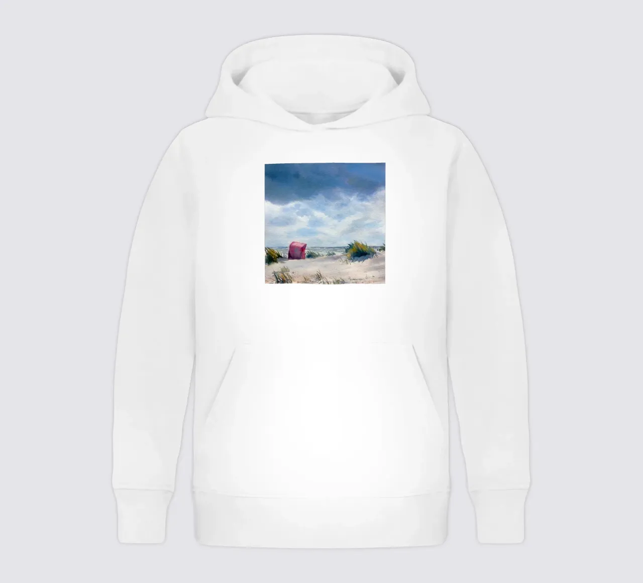 Silla de playa en las dunas sudadera con capucha para niño de Meeresaquarelle