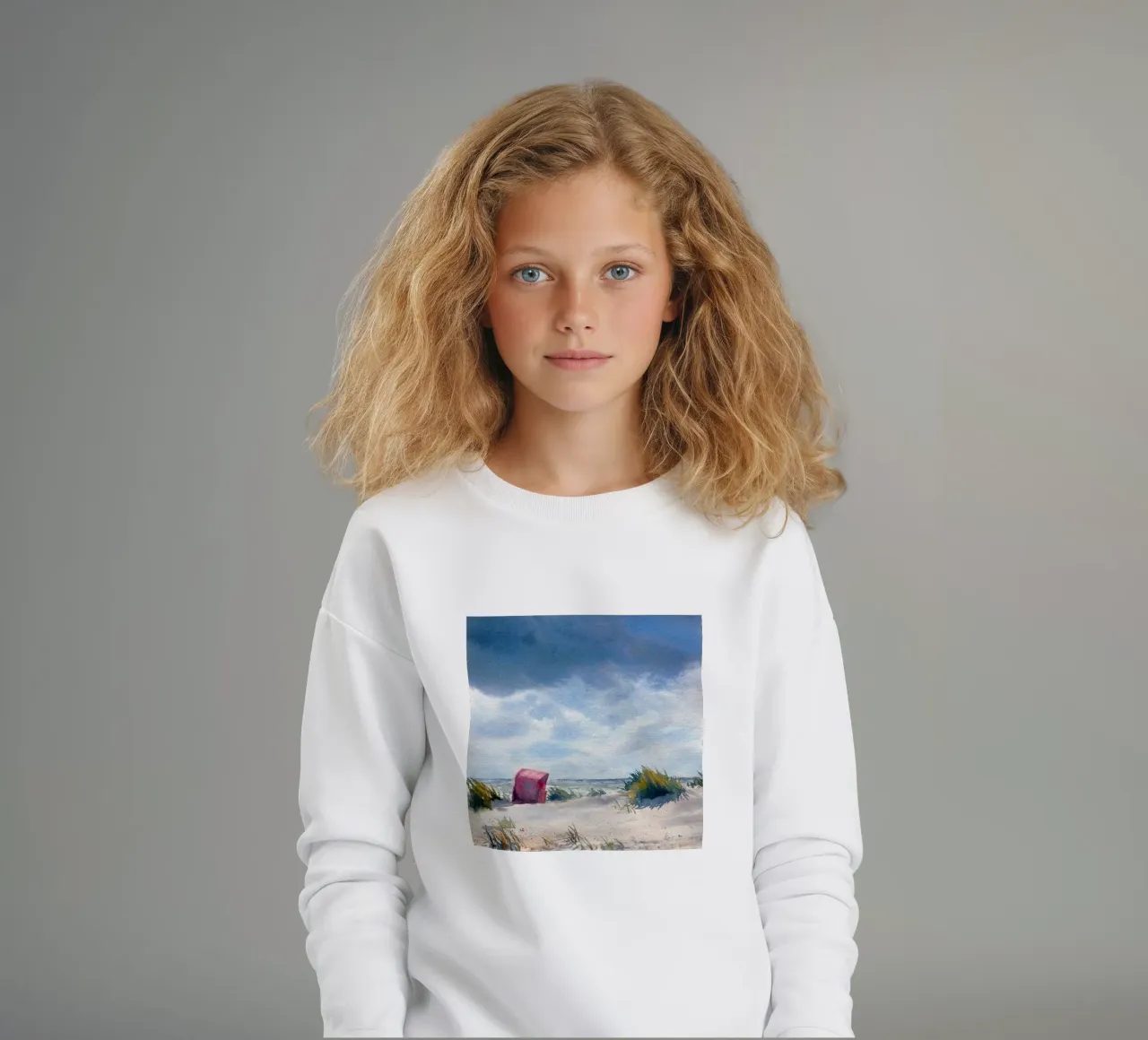 Sedia da spiaggia tra le dune felpa bambino da Meeresaquarelle