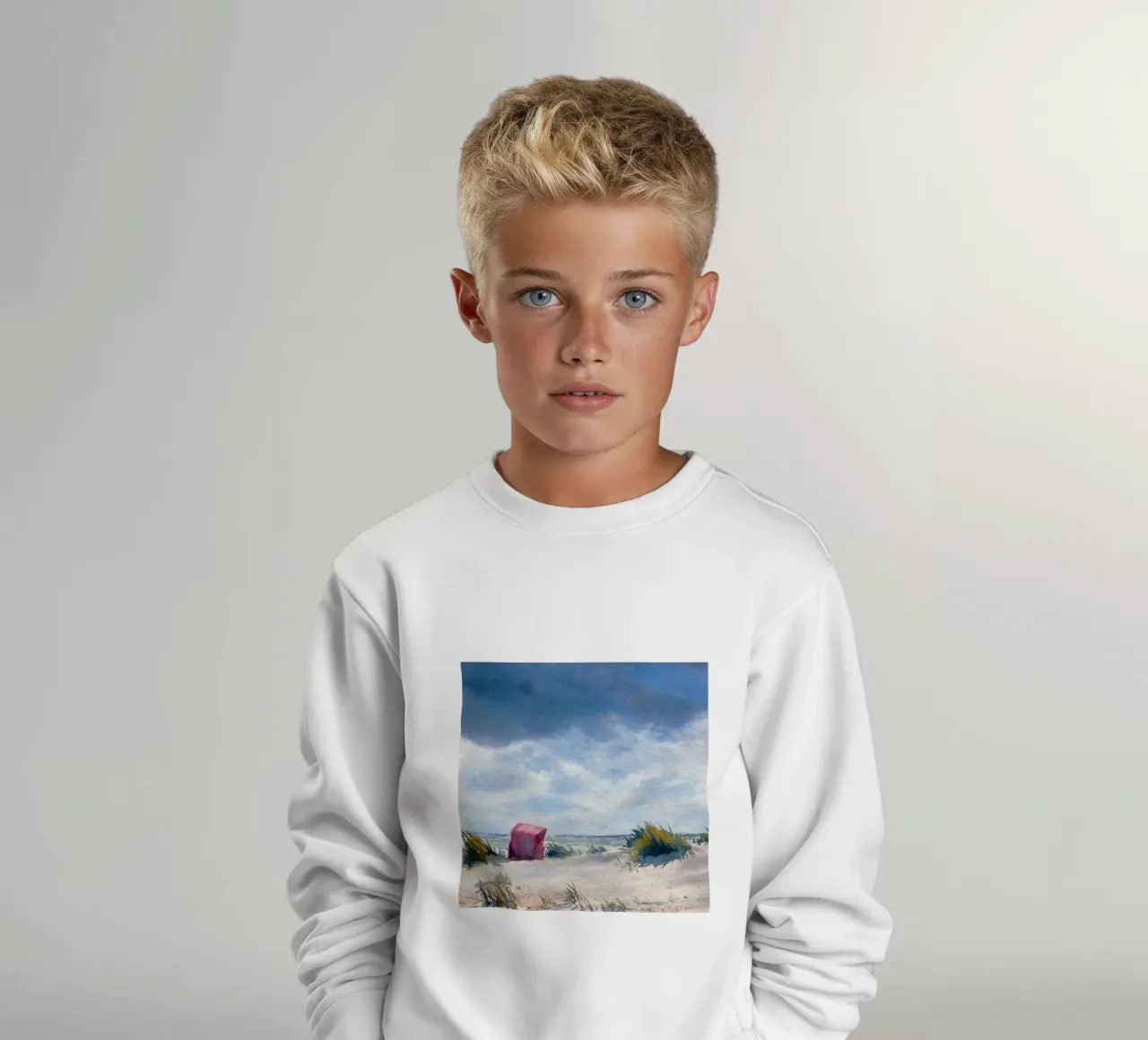 Sedia da spiaggia tra le dune felpa bambino da Meeresaquarelle