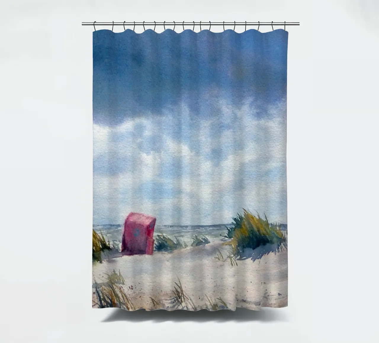 Sedia da spiaggia tra le dune tenda da doccia da Meeresaquarelle